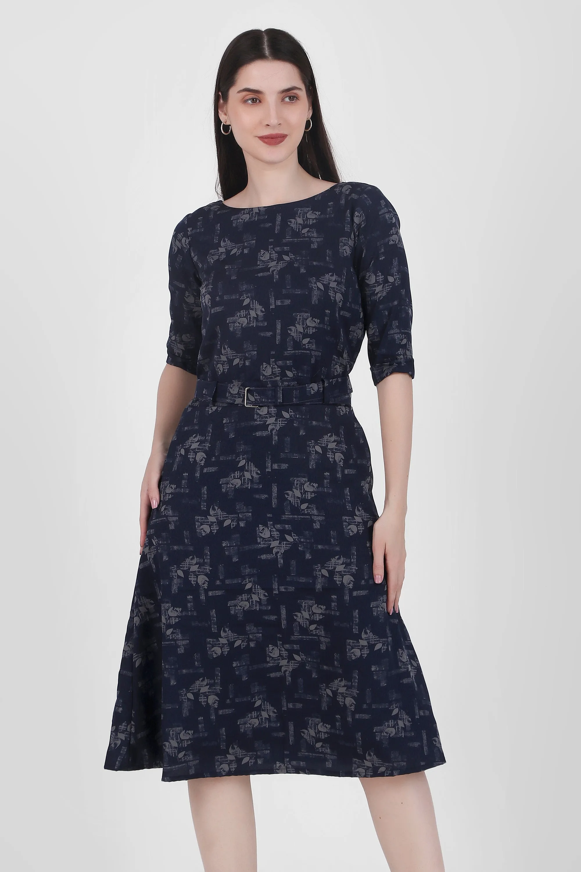 Graceful Drapes Midi Dress