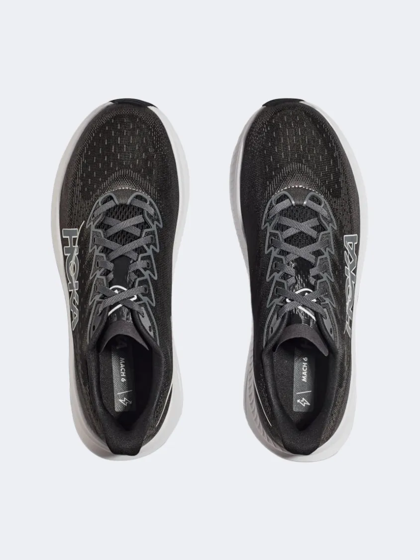Hoka Mach 6 Men Running Sneakers Black/White