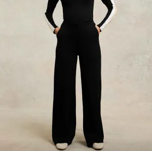 Holland Cooper Wide Leg Pant In Black Black