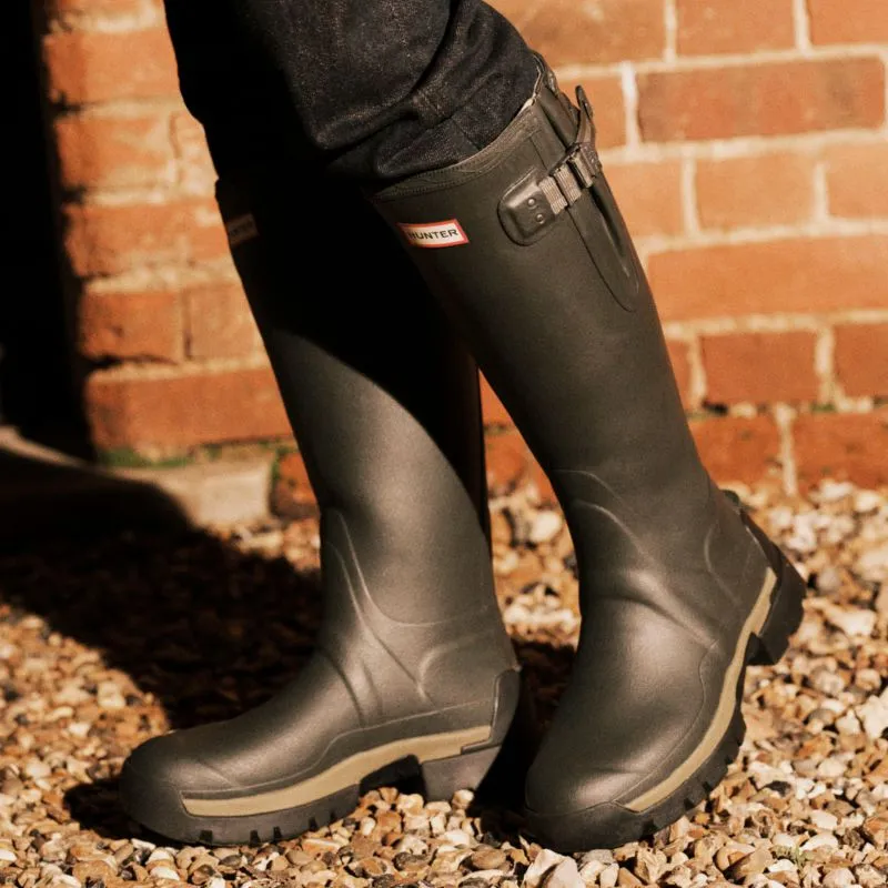 Hunter Balmoral Side Adjustable 3mm Neoprene Wellington Boots - Dark Olive