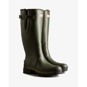 Hunter Balmoral Side Adjustable 3mm Neoprene Wellington Boots - Dark Olive