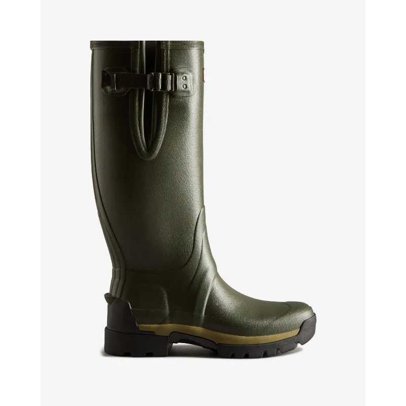 Hunter Balmoral Side Adjustable 3mm Neoprene Wellington Boots - Dark Olive