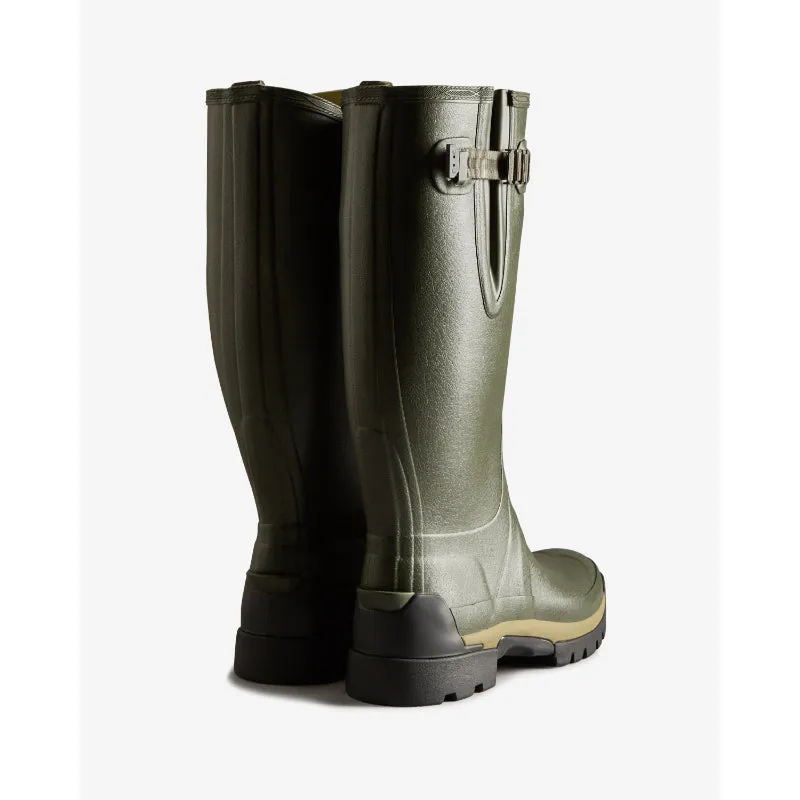 Hunter Balmoral Side Adjustable 3mm Neoprene Wellington Boots - Dark Olive