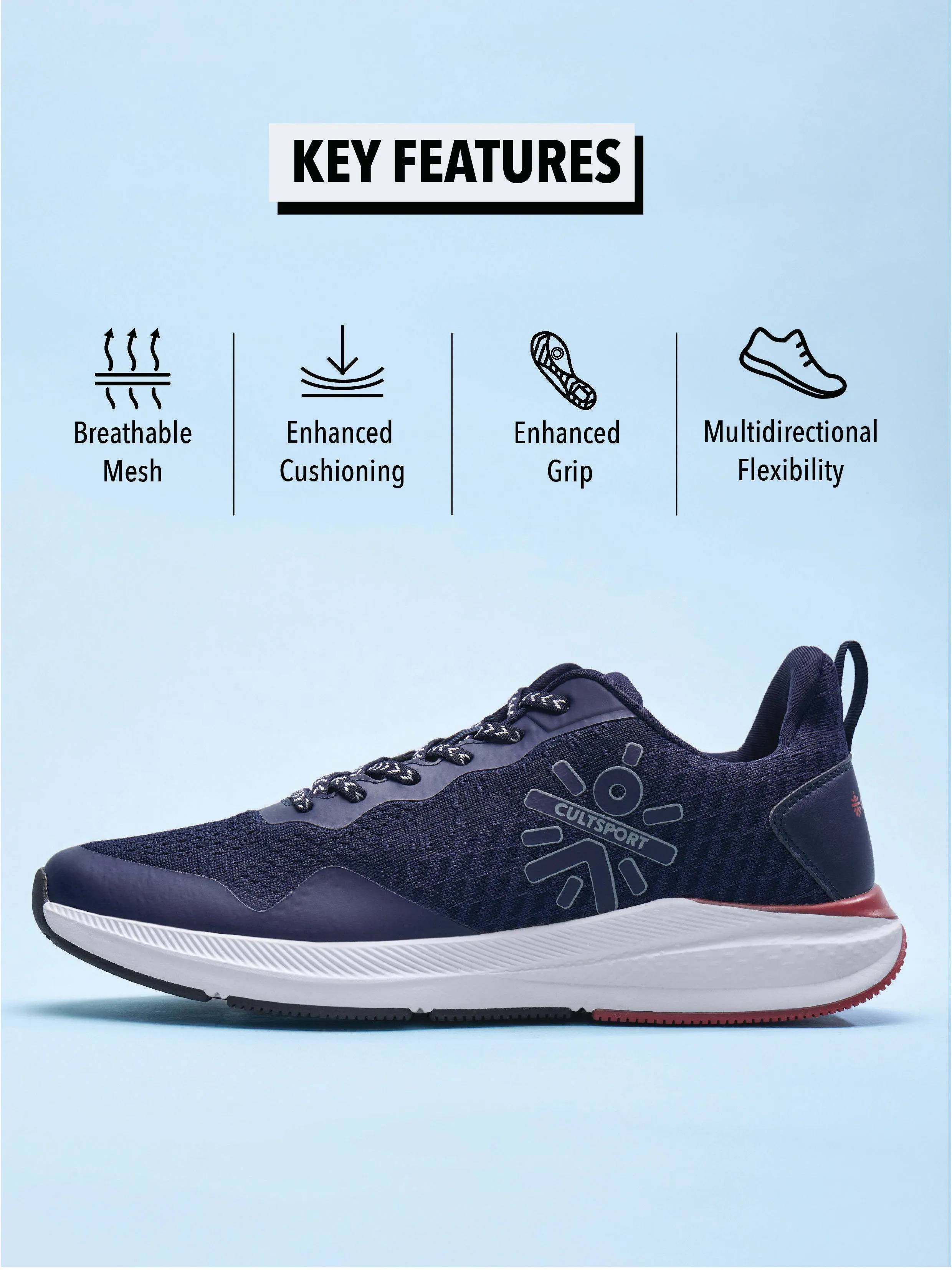 Hustle Men Running Shoes - Navy
