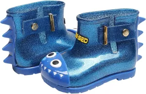Infant Baby Cute Dinosaur Glitter Rain Boots Easy On Unisex Child Booties Boys Girls Washable Casual Outdoor Shoes