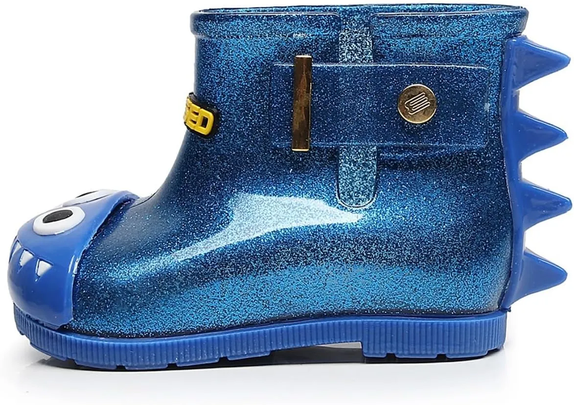 Infant Baby Cute Dinosaur Glitter Rain Boots Easy On Unisex Child Booties Boys Girls Washable Casual Outdoor Shoes
