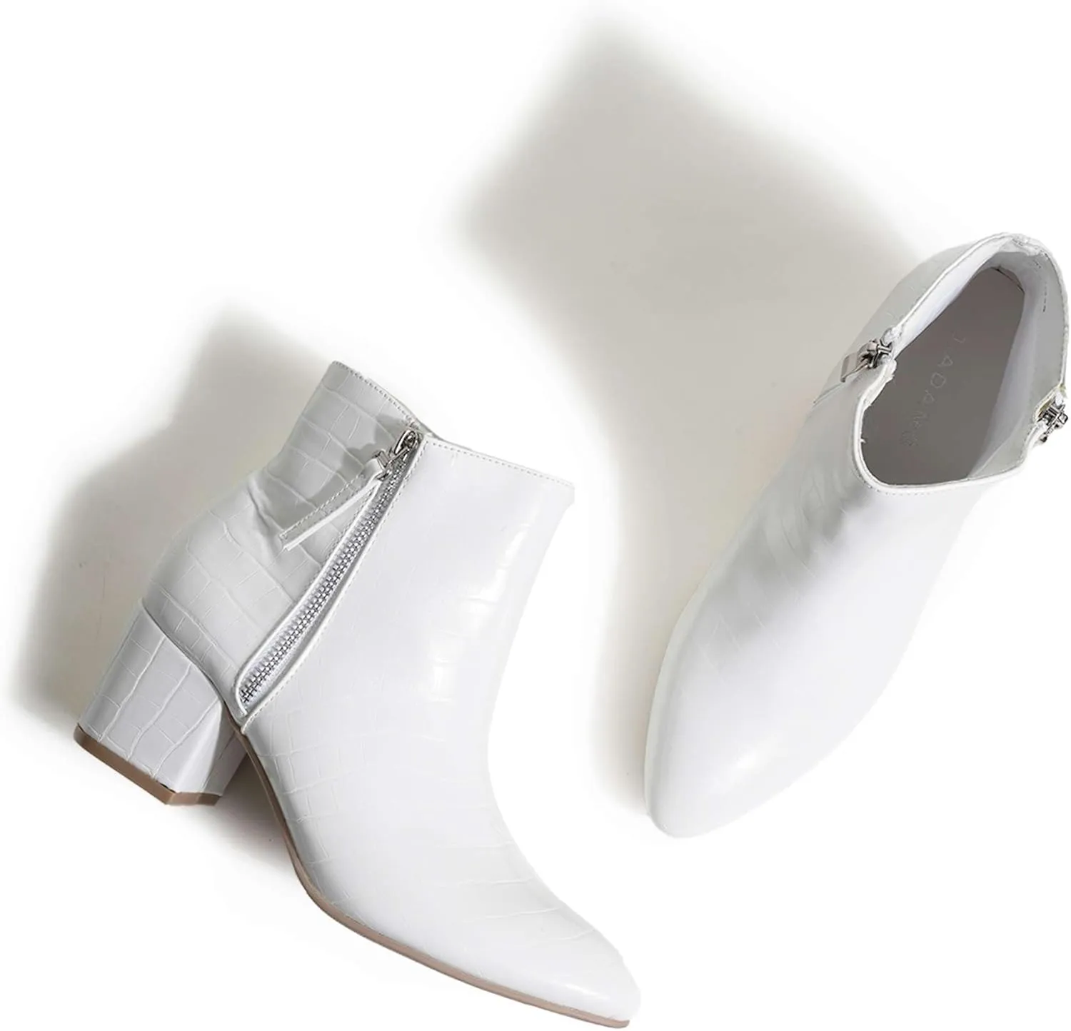 J. Adams Zuma Ankle Bootie  Closed Pointed Toe Low Block Heel Zip Up Boot
