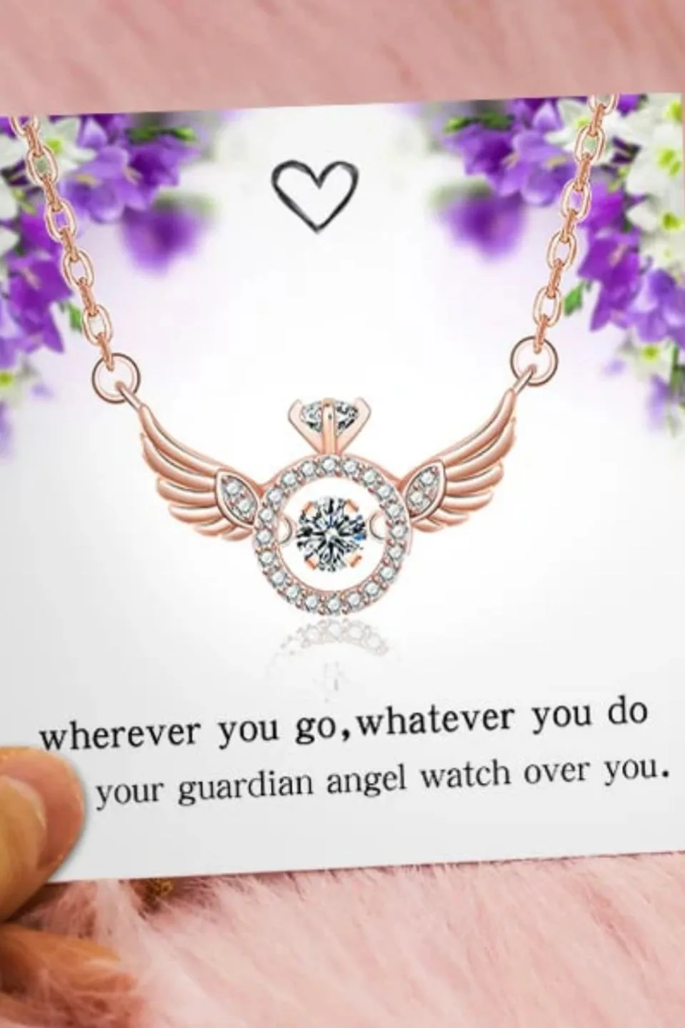 Jewelance - Graceful Angel Wings Necklace