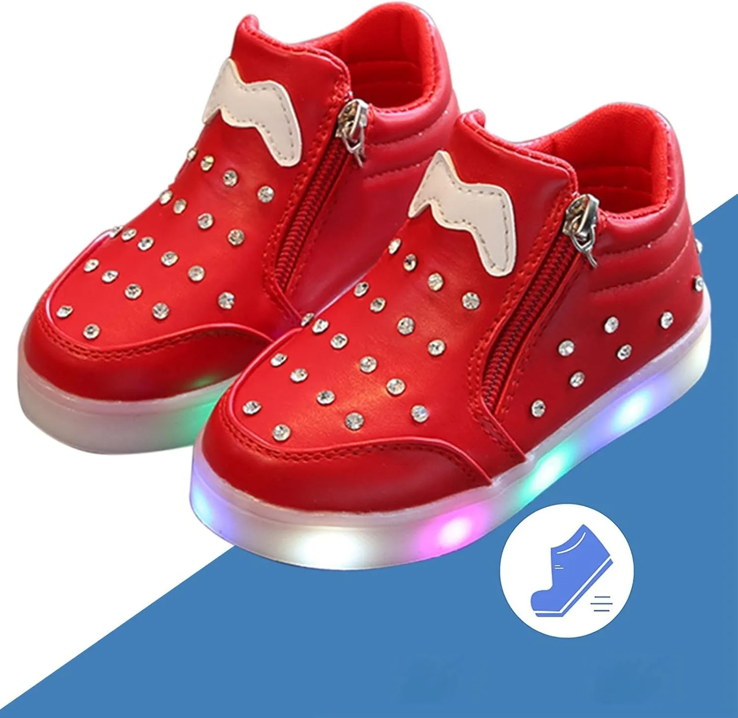 Kids Baby Girls rystal Light Up Shoes Luminous Bowknot Sneakers Winter Comfort Warm Trainers for Baby Girls Shoes