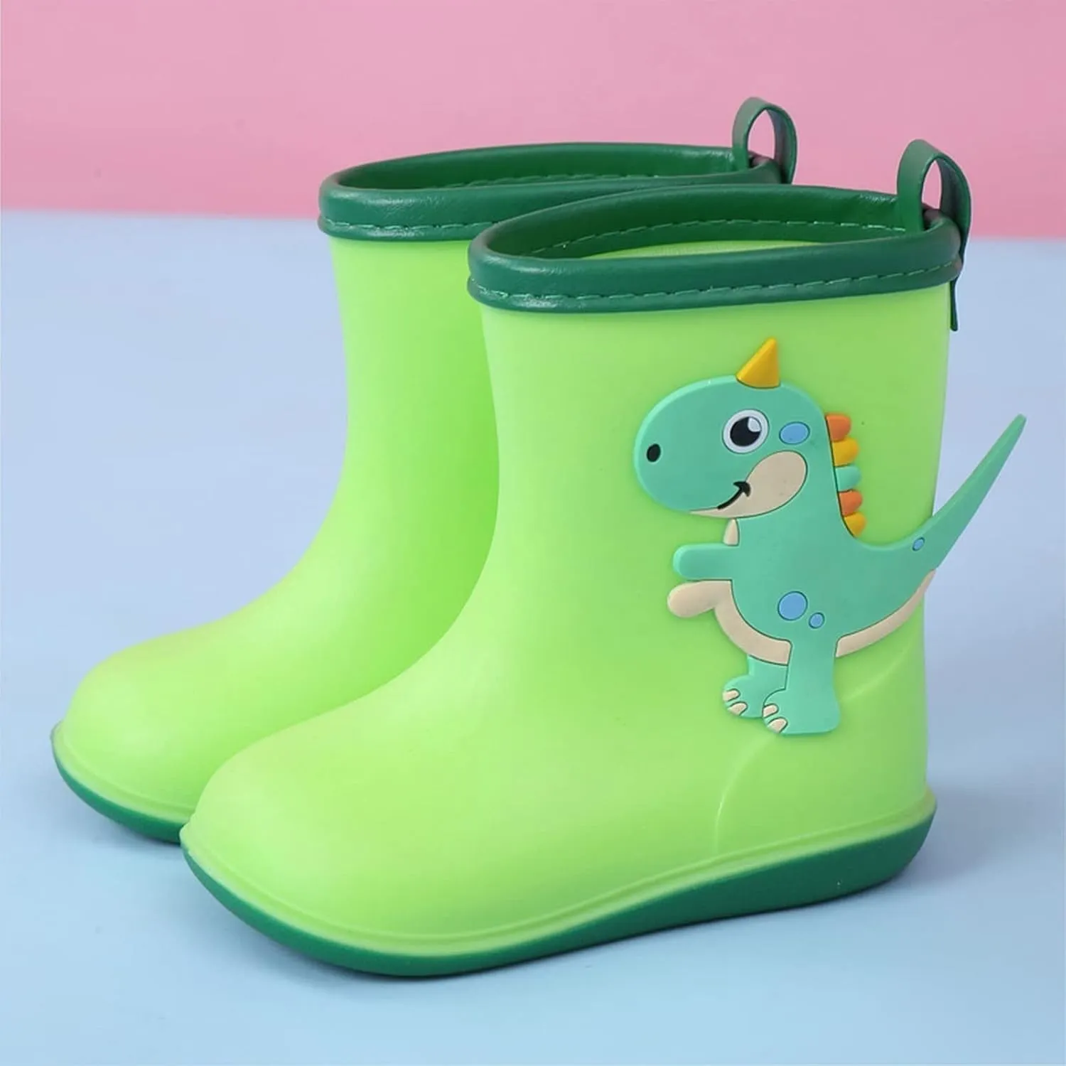Kids Dinosaur Rain Boots for Boys Girls Cute Mud Boots Waterproof Toddler Lightweight Soft Easy On Rainboots