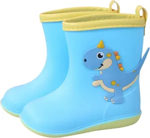 Kids Dinosaur Rain Boots for Boys Girls Cute Mud Boots Waterproof Toddler Lightweight Soft Easy On Rainboots