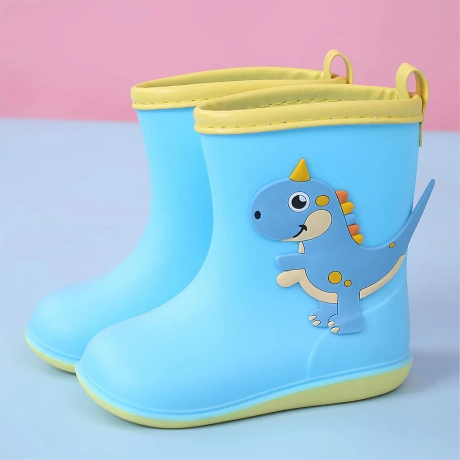 Kids Dinosaur Rain Boots for Boys Girls Cute Mud Boots Waterproof Toddler Lightweight Soft Easy On Rainboots