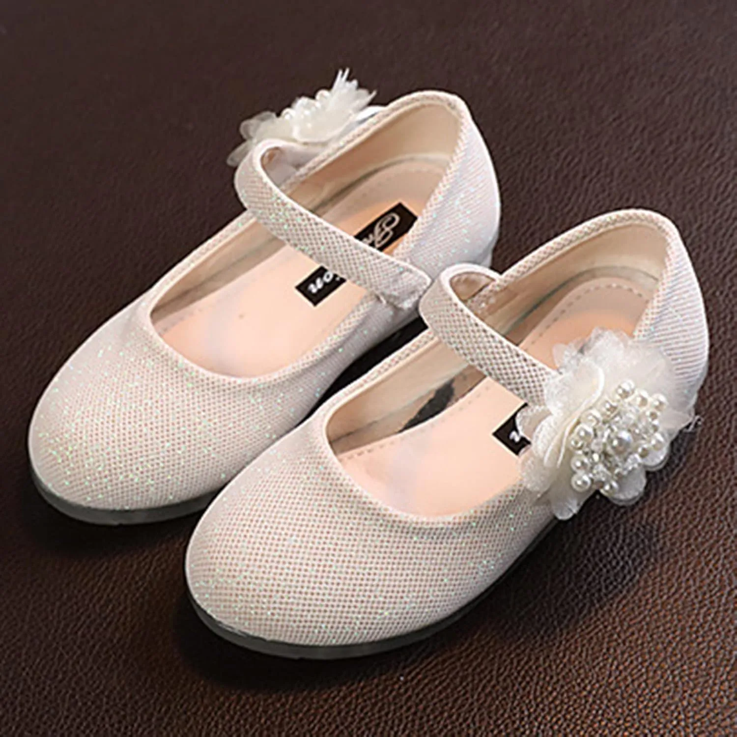 Kids Dress Shoes Girls Mary Jane Shoes Cute Flower Girls Princess Casual Dress Shoes Kids Slip On Ballet Flat