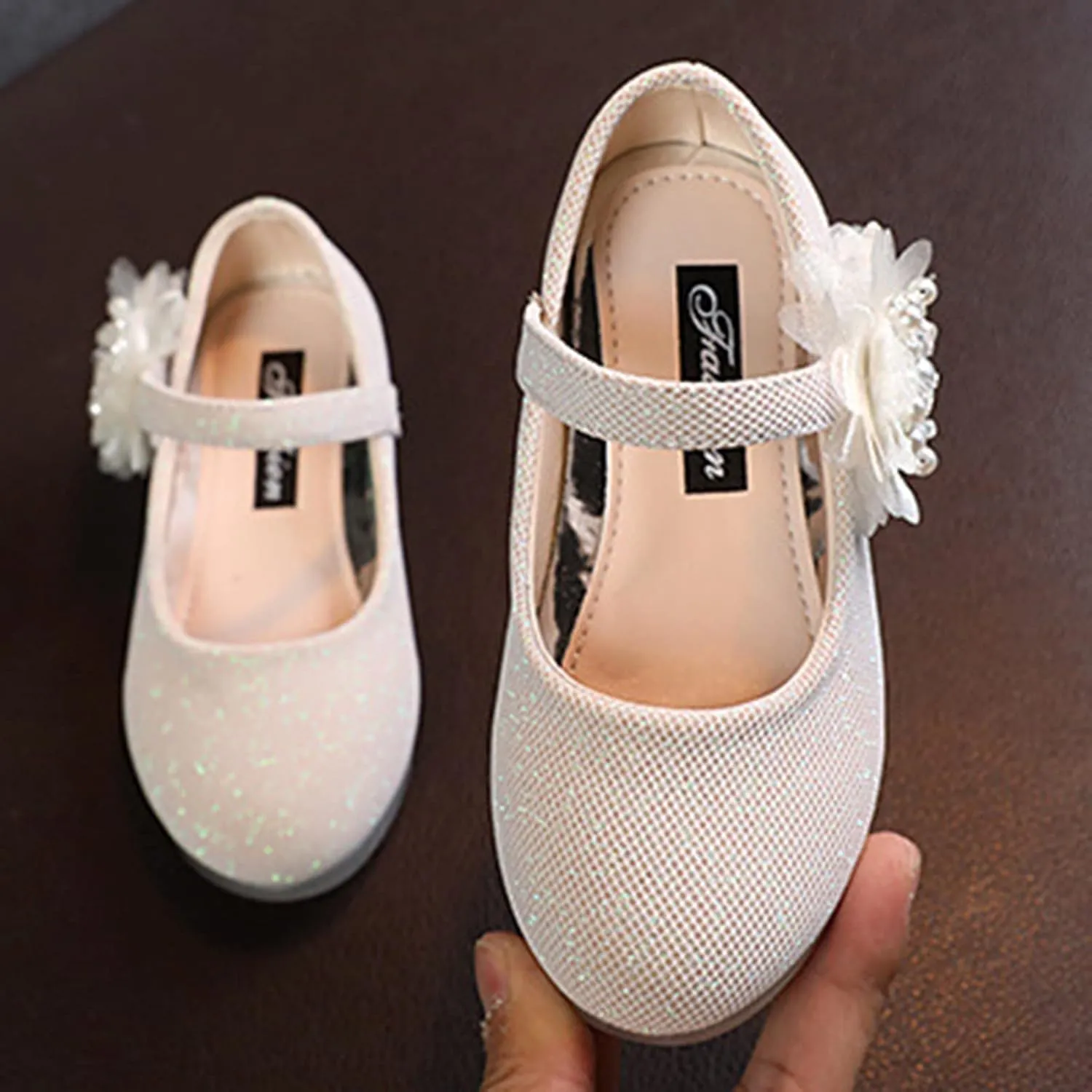 Kids Dress Shoes Girls Mary Jane Shoes Cute Flower Girls Princess Casual Dress Shoes Kids Slip On Ballet Flat
