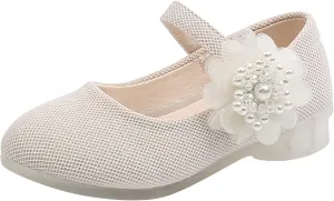 Kids Dress Shoes Girls Mary Jane Shoes Cute Flower Girls Princess Casual Dress Shoes Kids Slip On Ballet Flat