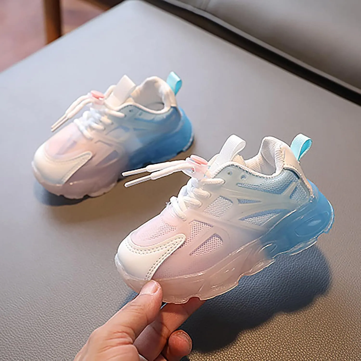 Kids Light Up Shoes Baby Toddler Boys Gradient Color Trainers Luminous Flashing Athletic Running Sport Baby Shoes