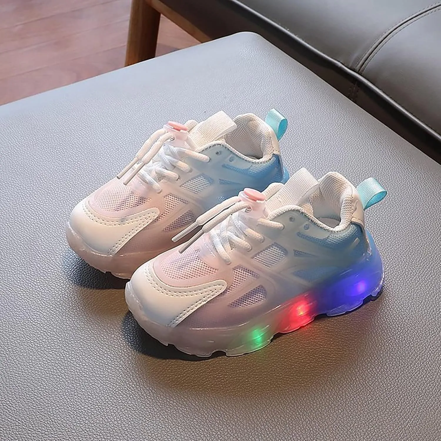 Kids Light Up Shoes Baby Toddler Boys Gradient Color Trainers Luminous Flashing Athletic Running Sport Baby Shoes