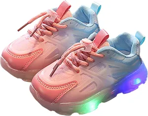 Kids Light Up Shoes Baby Toddler Boys Gradient Color Trainers Luminous Flashing Athletic Running Sport Baby Shoes