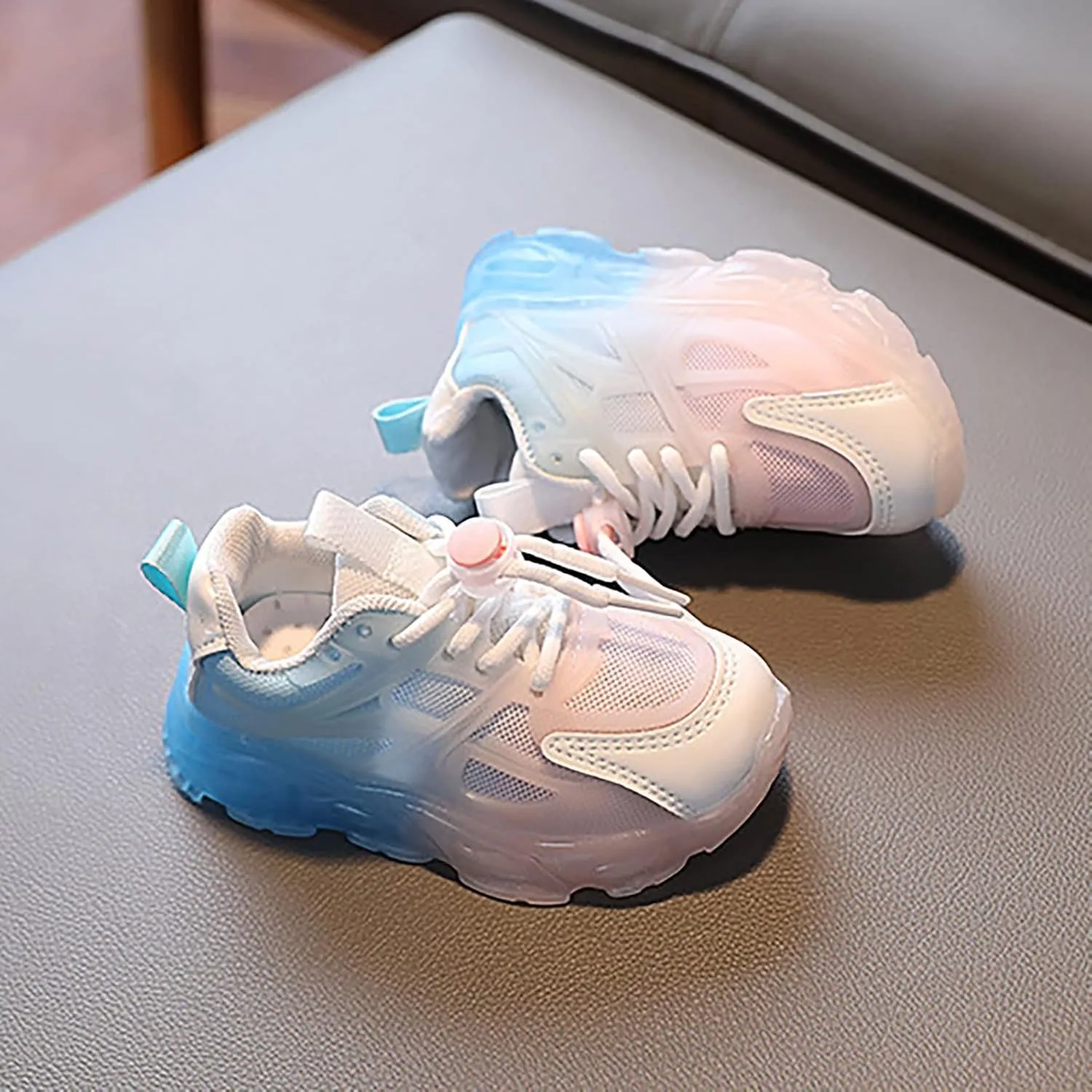 Kids Light Up Shoes Baby Toddler Boys Gradient Color Trainers Luminous Flashing Athletic Running Sport Baby Shoes