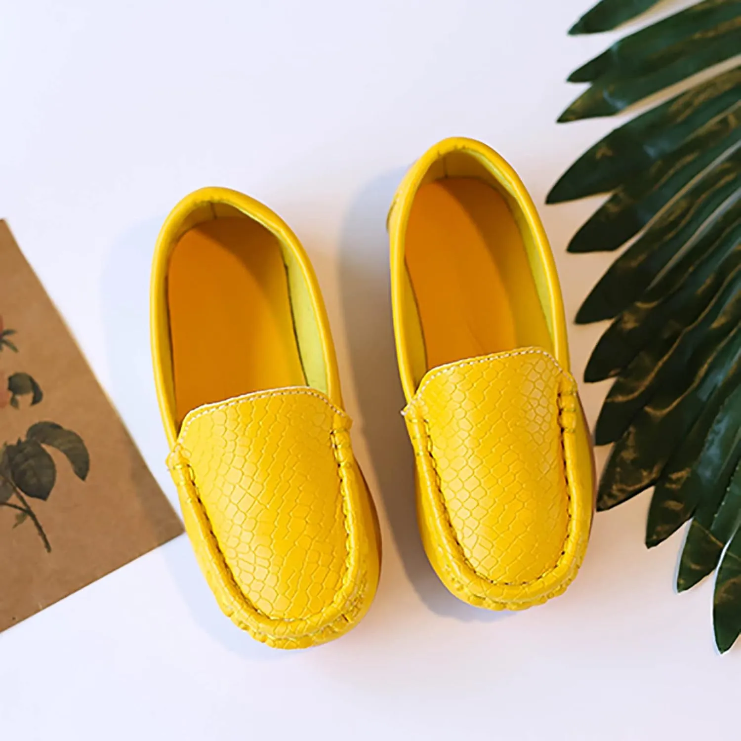 Kids Toddlers Boys Girls Leather Slip On Loafers Moccasi Boat Dress Shoes Comfort Flat Casual Shoes Formal Shoes