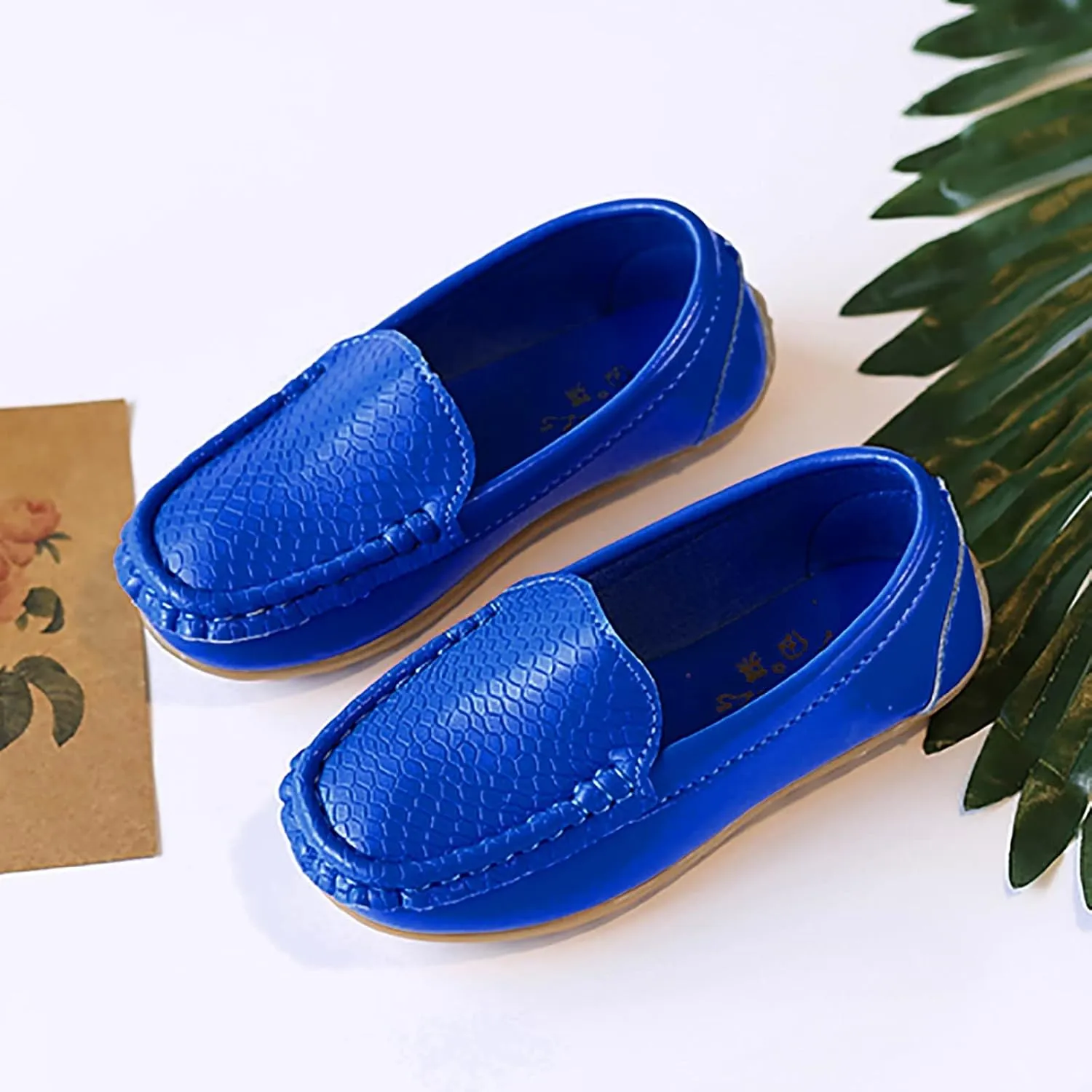 Kids Toddlers Boys Girls Leather Slip On Loafers Moccasi Boat Dress Shoes Comfort Flat Casual Shoes Formal Shoes