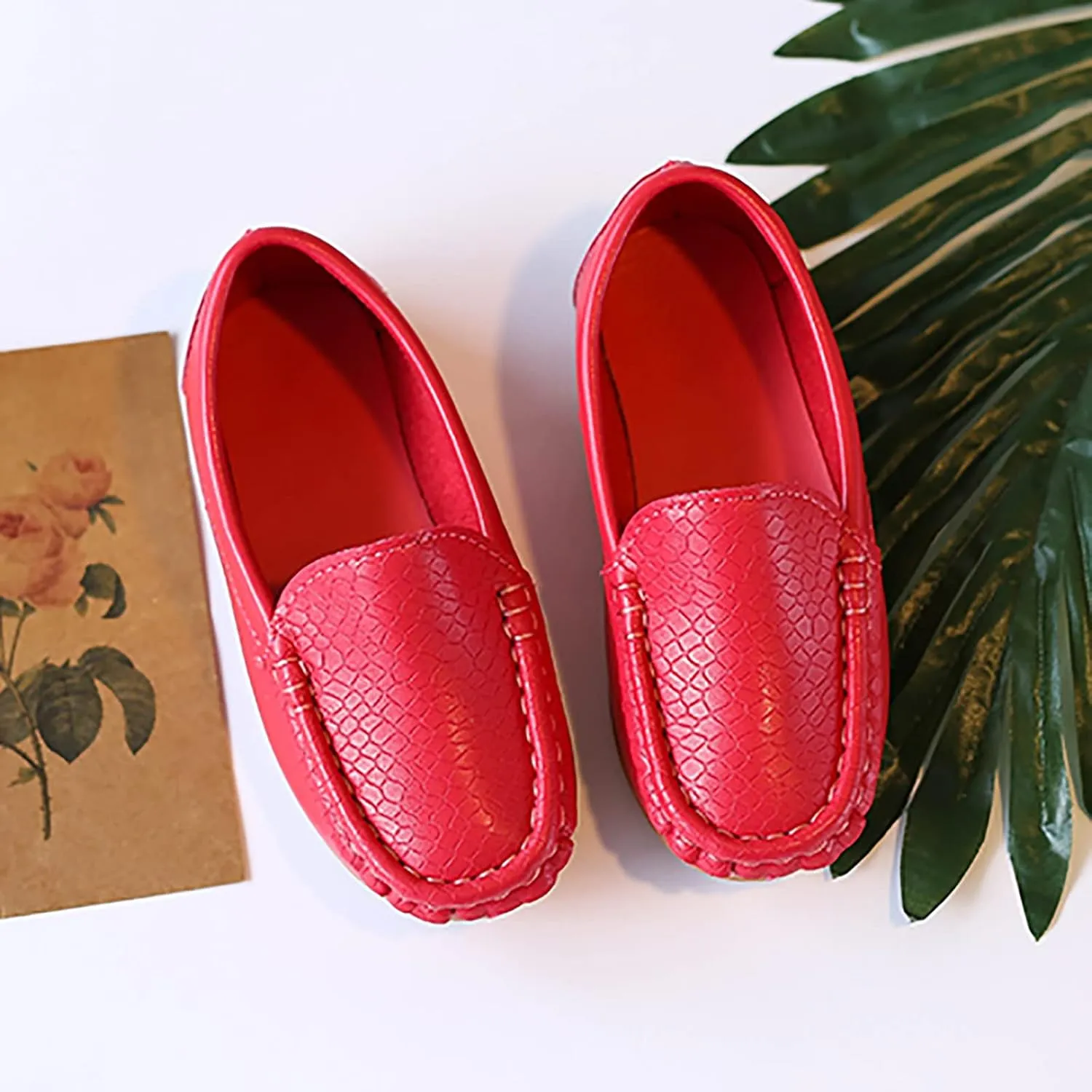 Kids Toddlers Boys Girls Leather Slip On Loafers Moccasi Boat Dress Shoes Comfort Flat Casual Shoes Formal Shoes