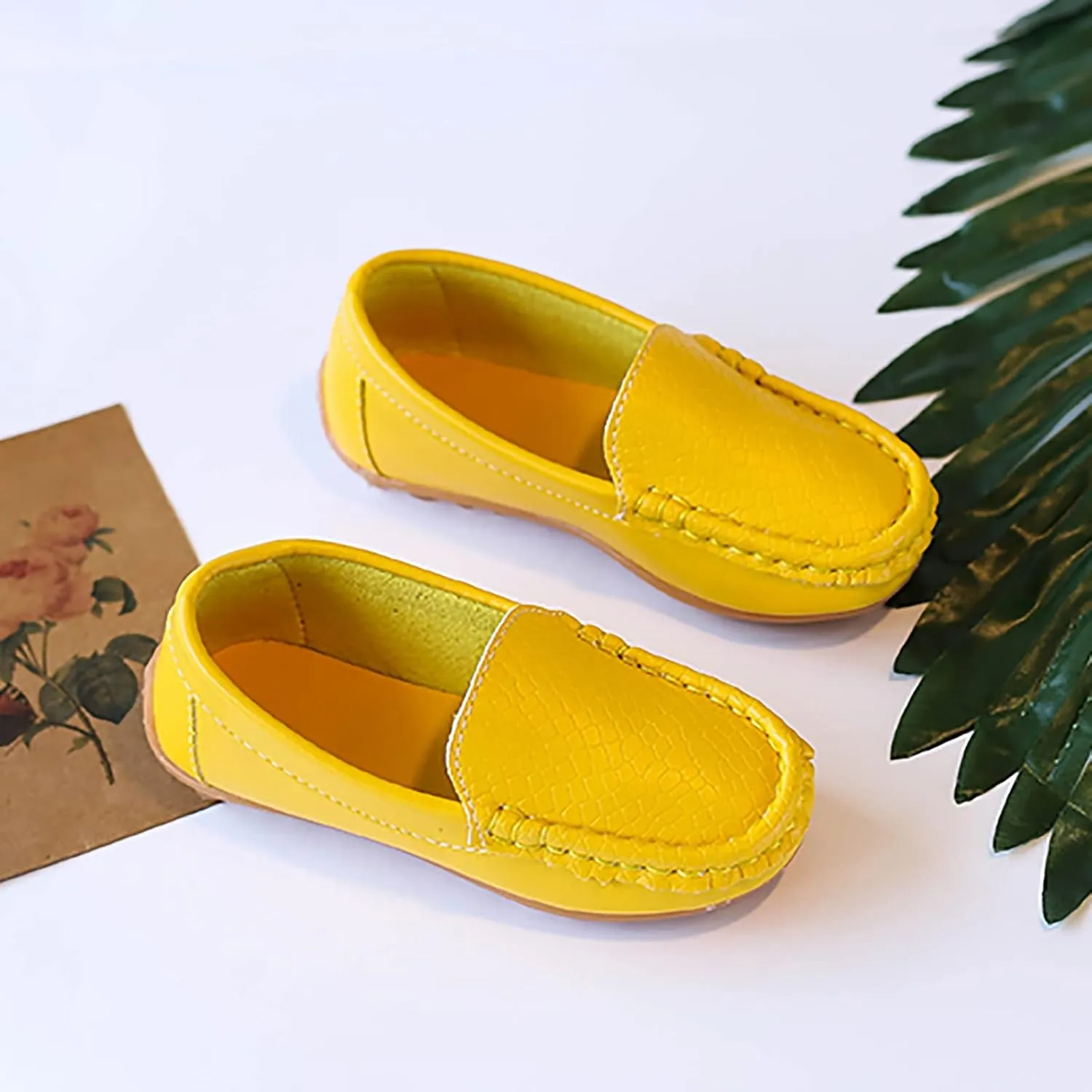 Kids Toddlers Boys Girls Leather Slip On Loafers Moccasi Boat Dress Shoes Comfort Flat Casual Shoes Formal Shoes