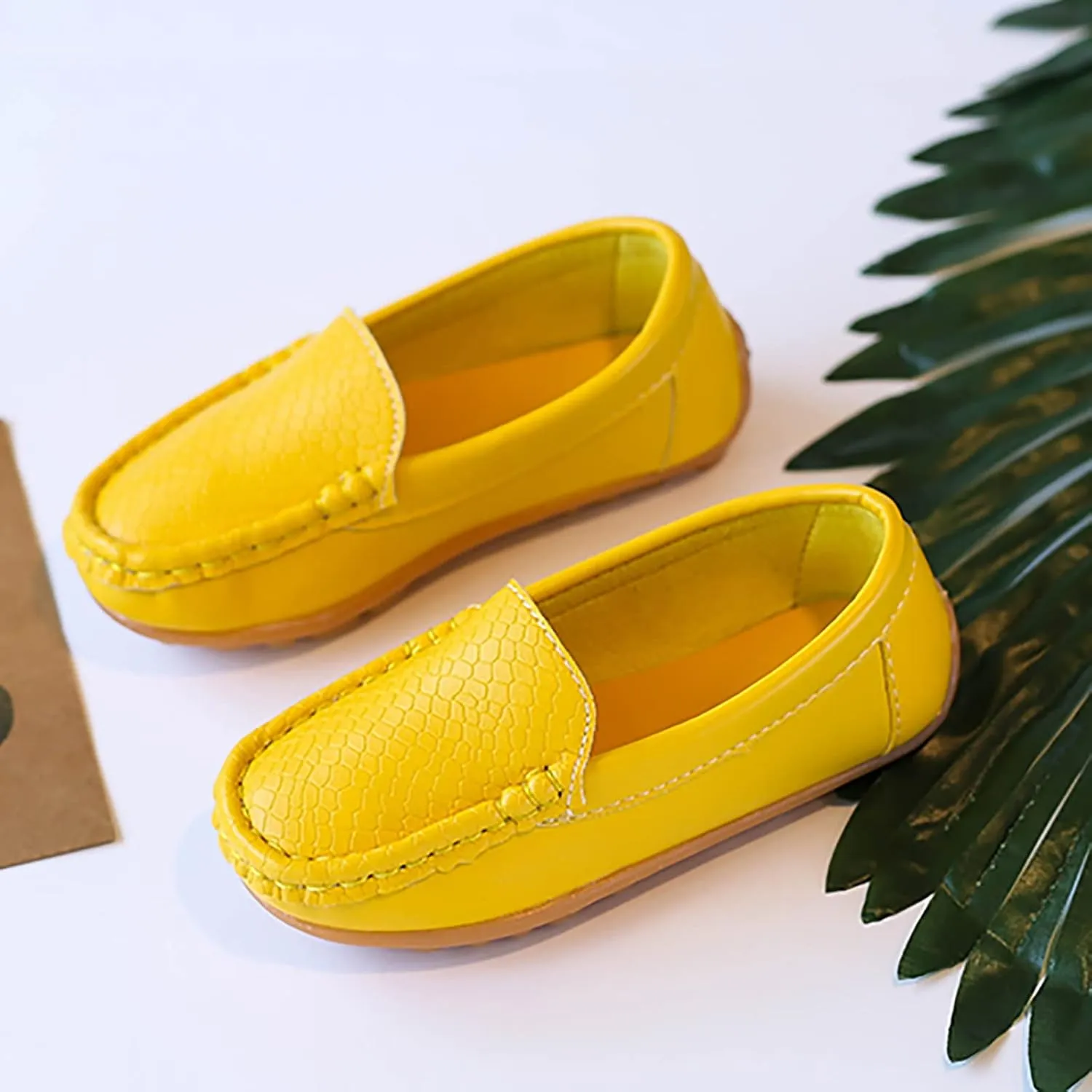 Kids Toddlers Boys Girls Leather Slip On Loafers Moccasi Boat Dress Shoes Comfort Flat Casual Shoes Formal Shoes