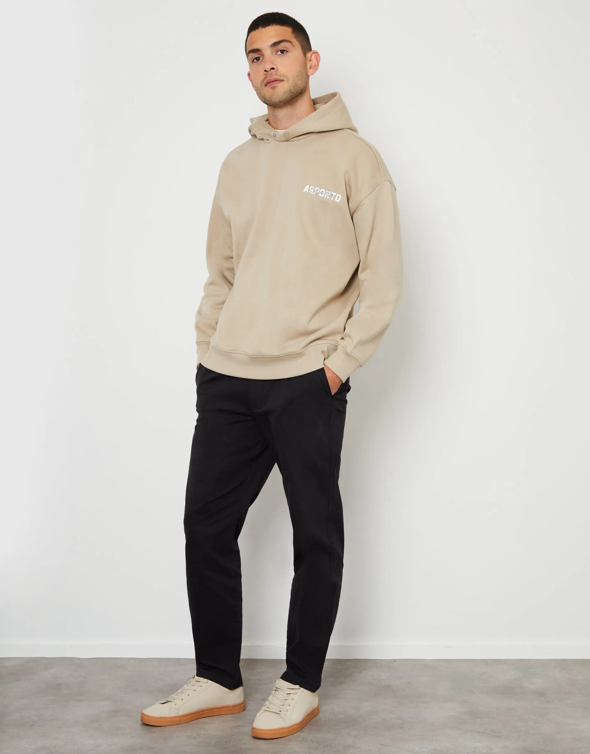 Men's Dark Stone Graphic Print Relaxed Fit Pullover Hoodie