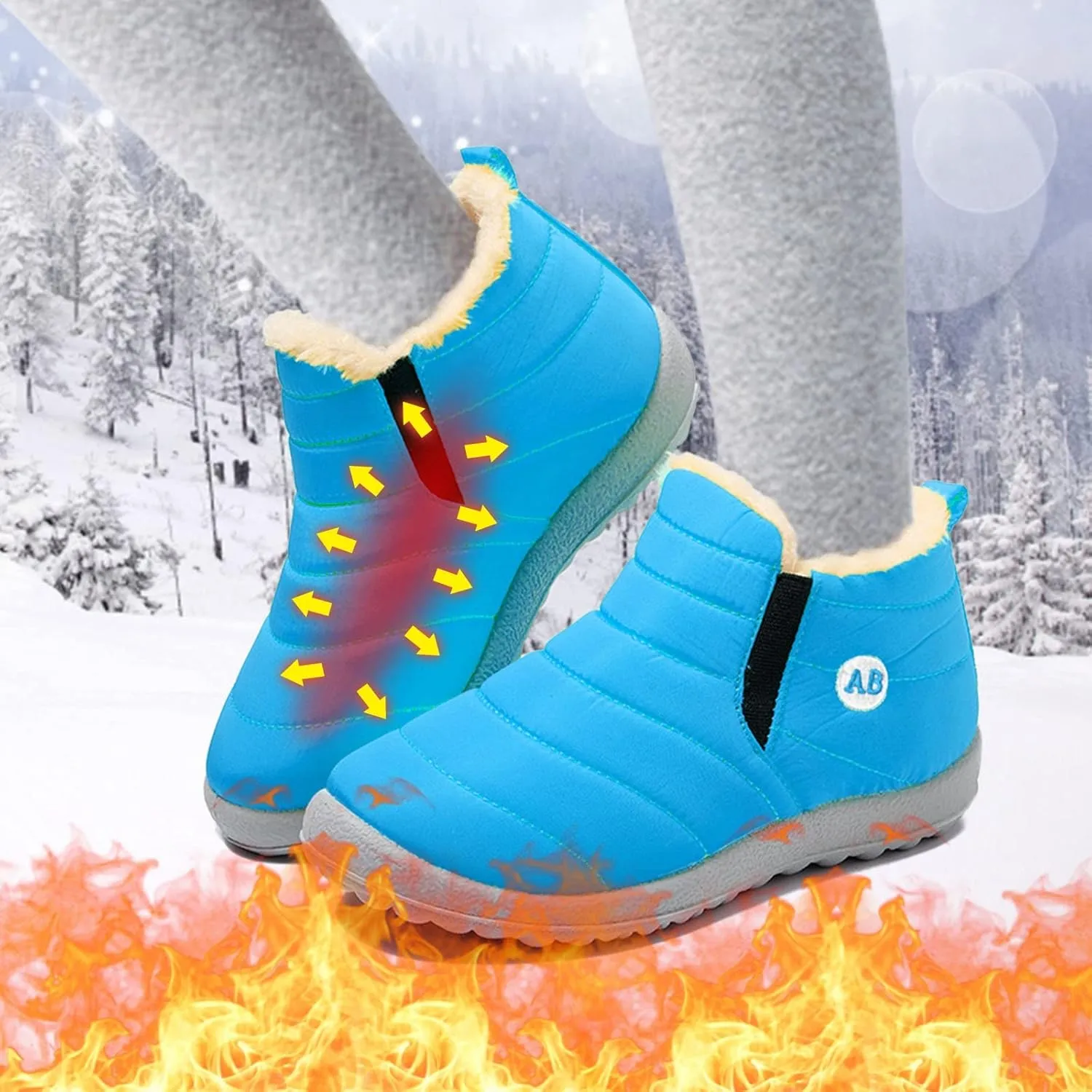 Neoprene Boot Girls Childrens Winter Fleece Childrens Boots Flat Splashing Toddler Girls Winter Boots Size 9