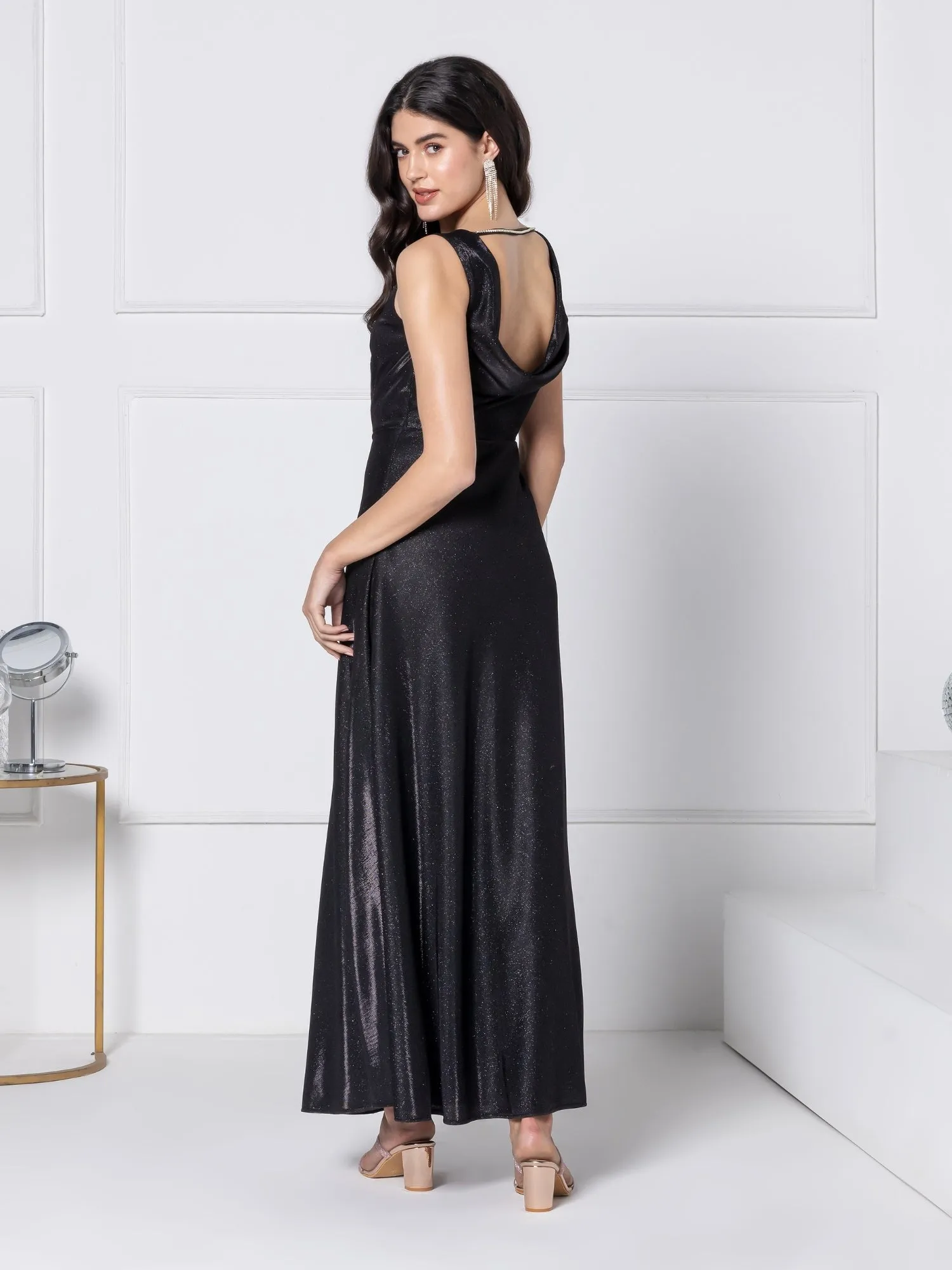 Noir Glitz Graceful Maxi Dress
