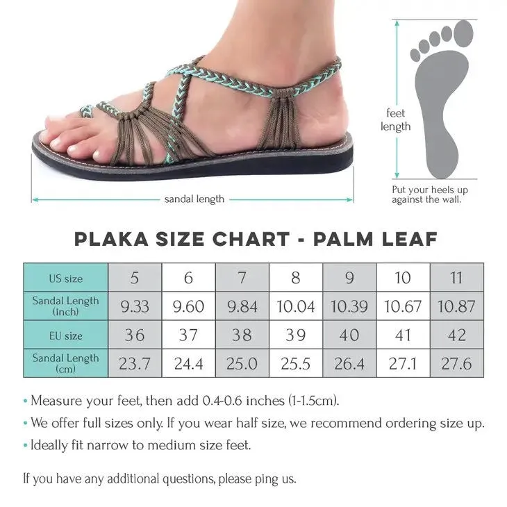 Plaka Taupe Palm Leaf Flat Sandal