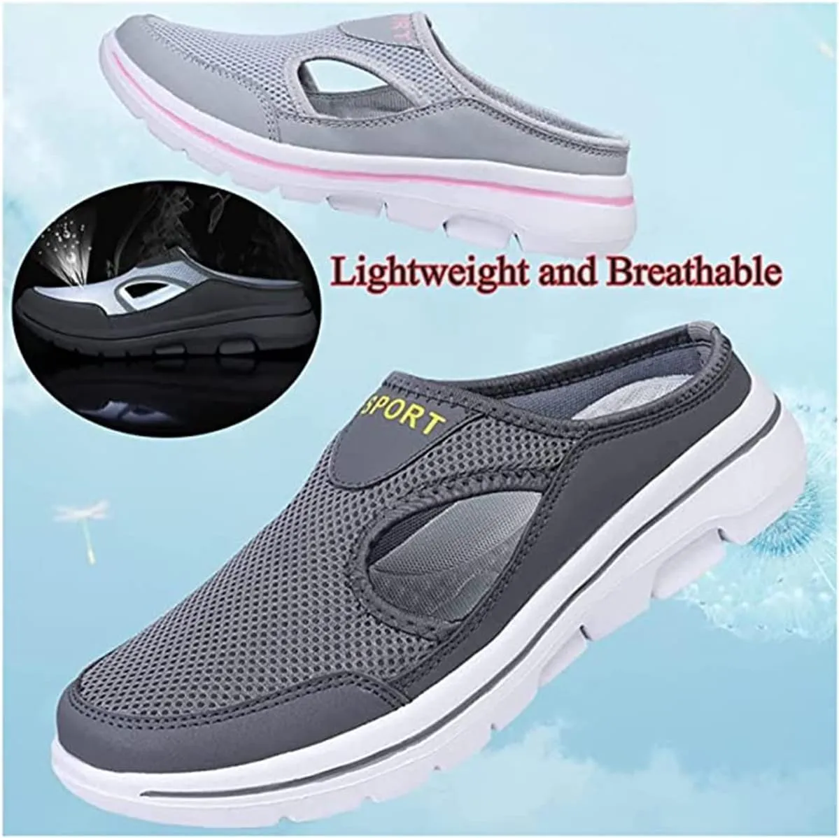 PURRL Meaboots Sports Sandals, Meaboots Men's Comfort Breathable Support Sports Sandals,Meaboots Orthopedic Sandals for Men Outdoor Casual Non Slip Orthopedic Sneakers Walking Slip on Shoes