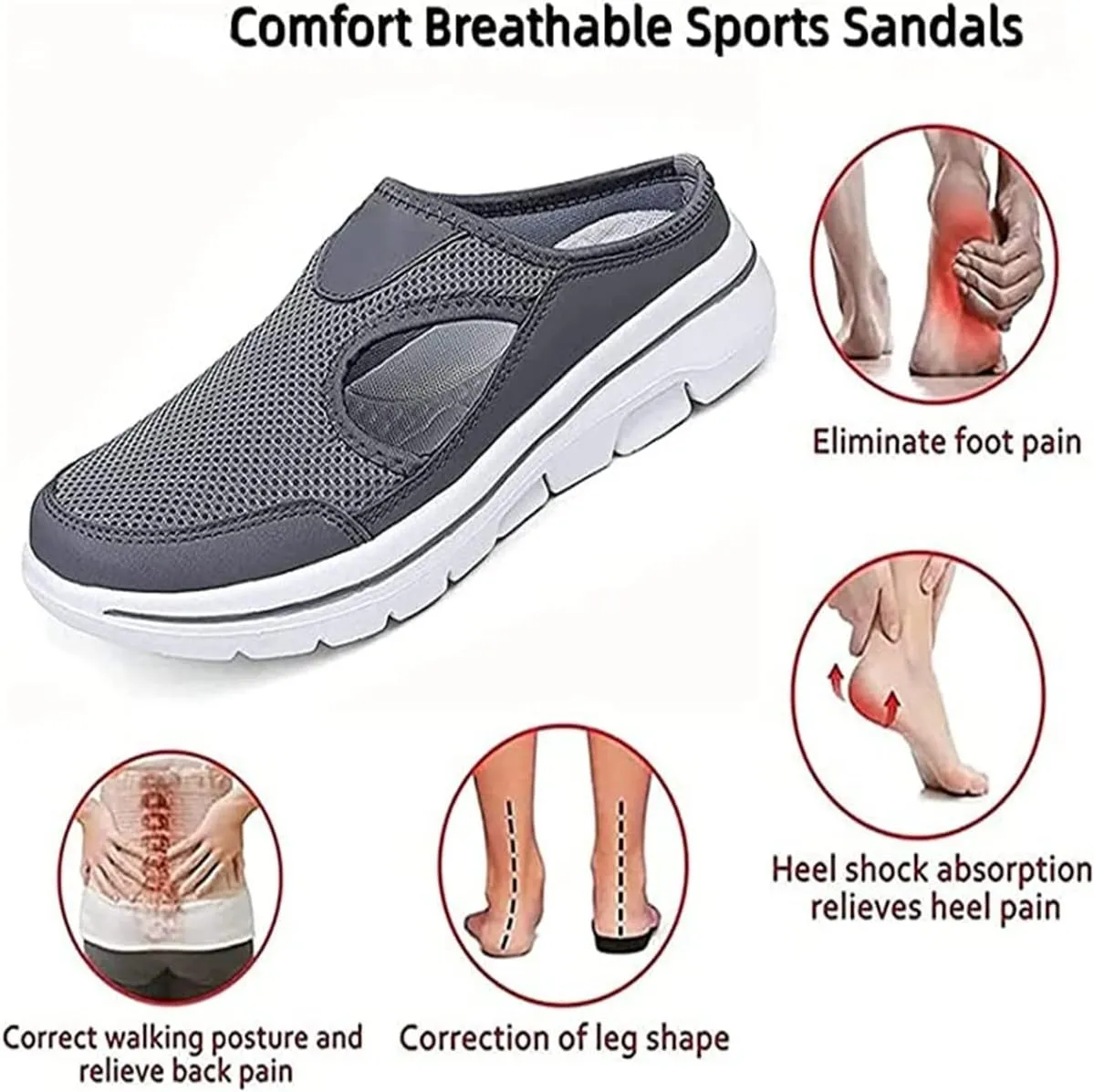 PURRL Meaboots Sports Sandals, Meaboots Men's Comfort Breathable Support Sports Sandals,Meaboots Orthopedic Sandals for Men Outdoor Casual Non Slip Orthopedic Sneakers Walking Slip on Shoes