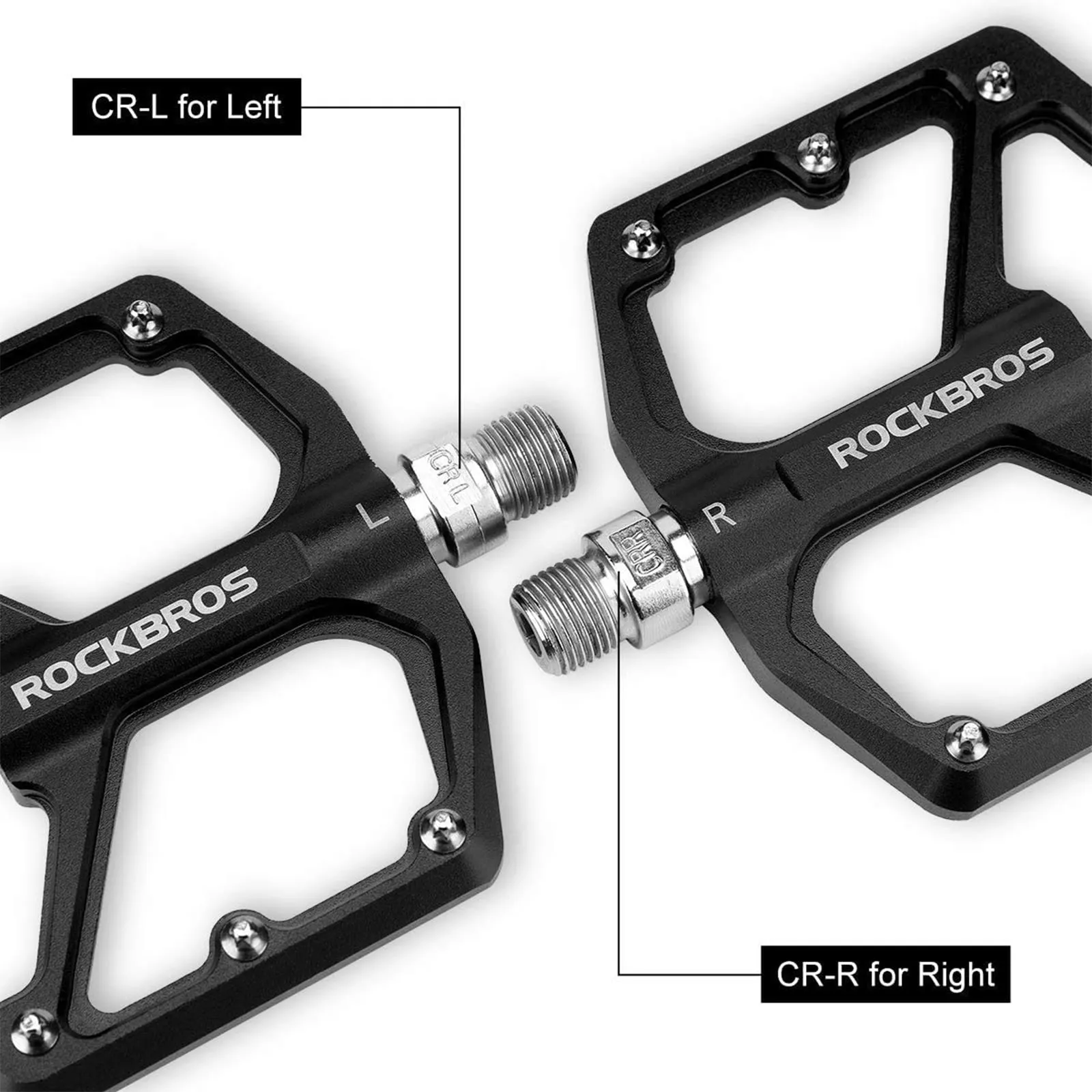 ROCKBROS Bike Pedals Ultra Lightweight Flat  Pedals 9/16 Inch (Pair)