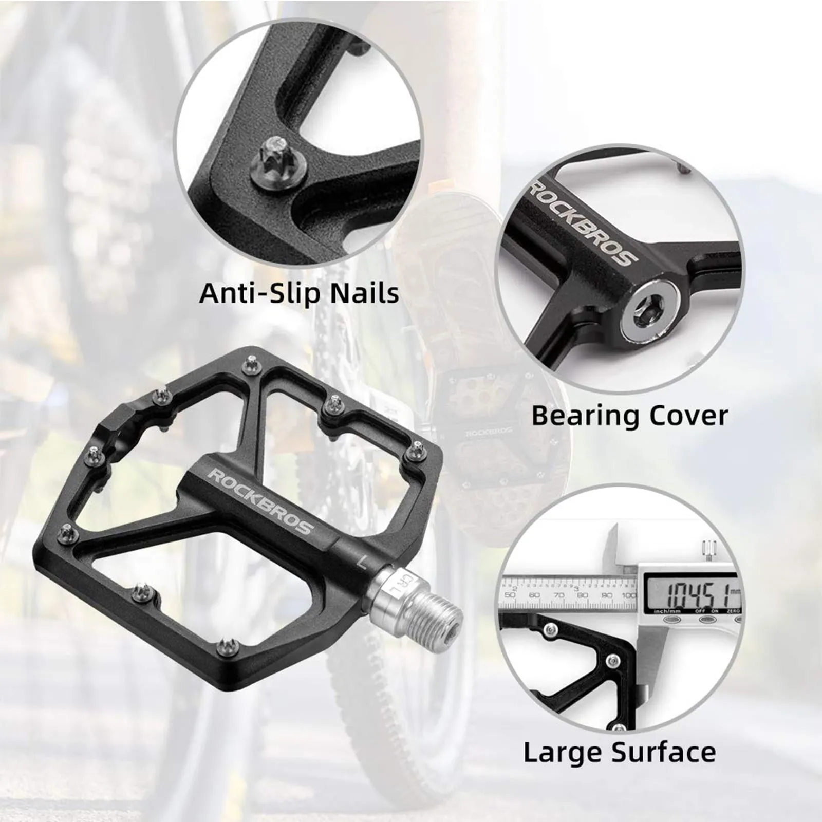 ROCKBROS Bike Pedals Ultra Lightweight Flat  Pedals 9/16 Inch (Pair)