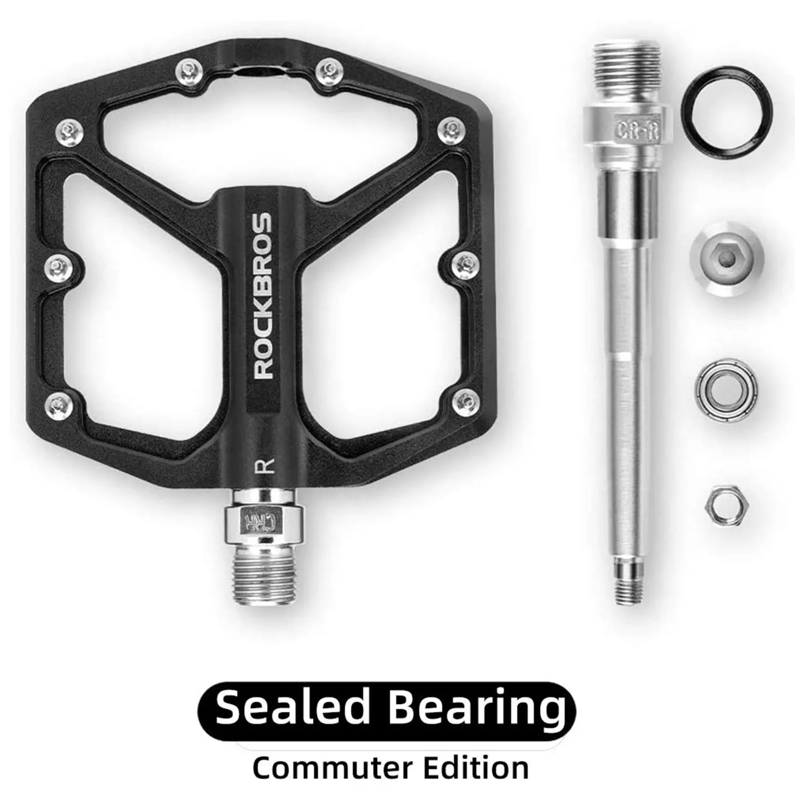 ROCKBROS Bike Pedals Ultra Lightweight Flat  Pedals 9/16 Inch (Pair)