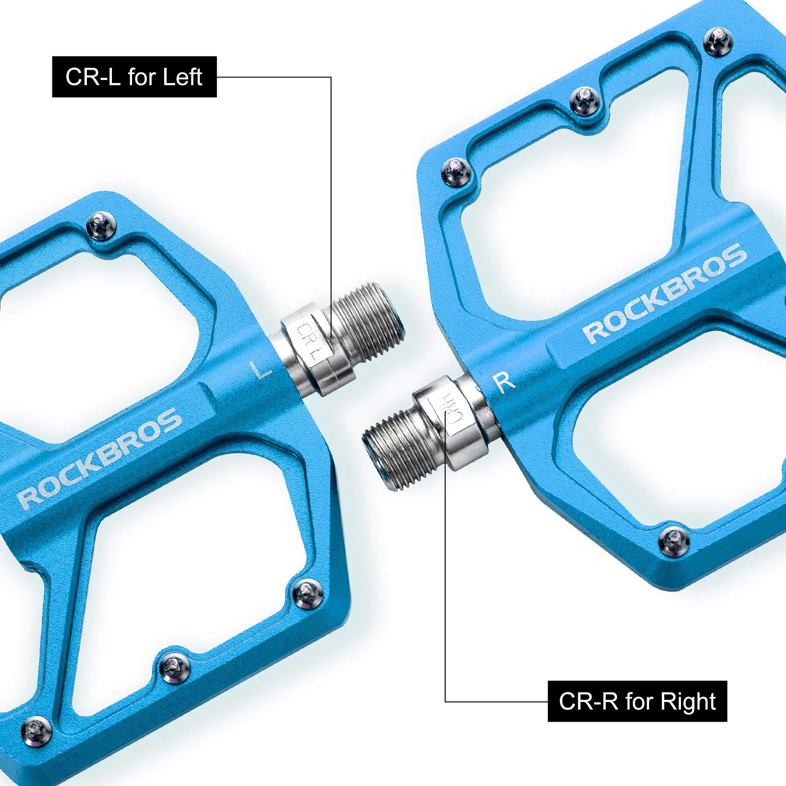 ROCKBROS Bike Pedals Ultra Lightweight Flat  Pedals 9/16 Inch (Pair)