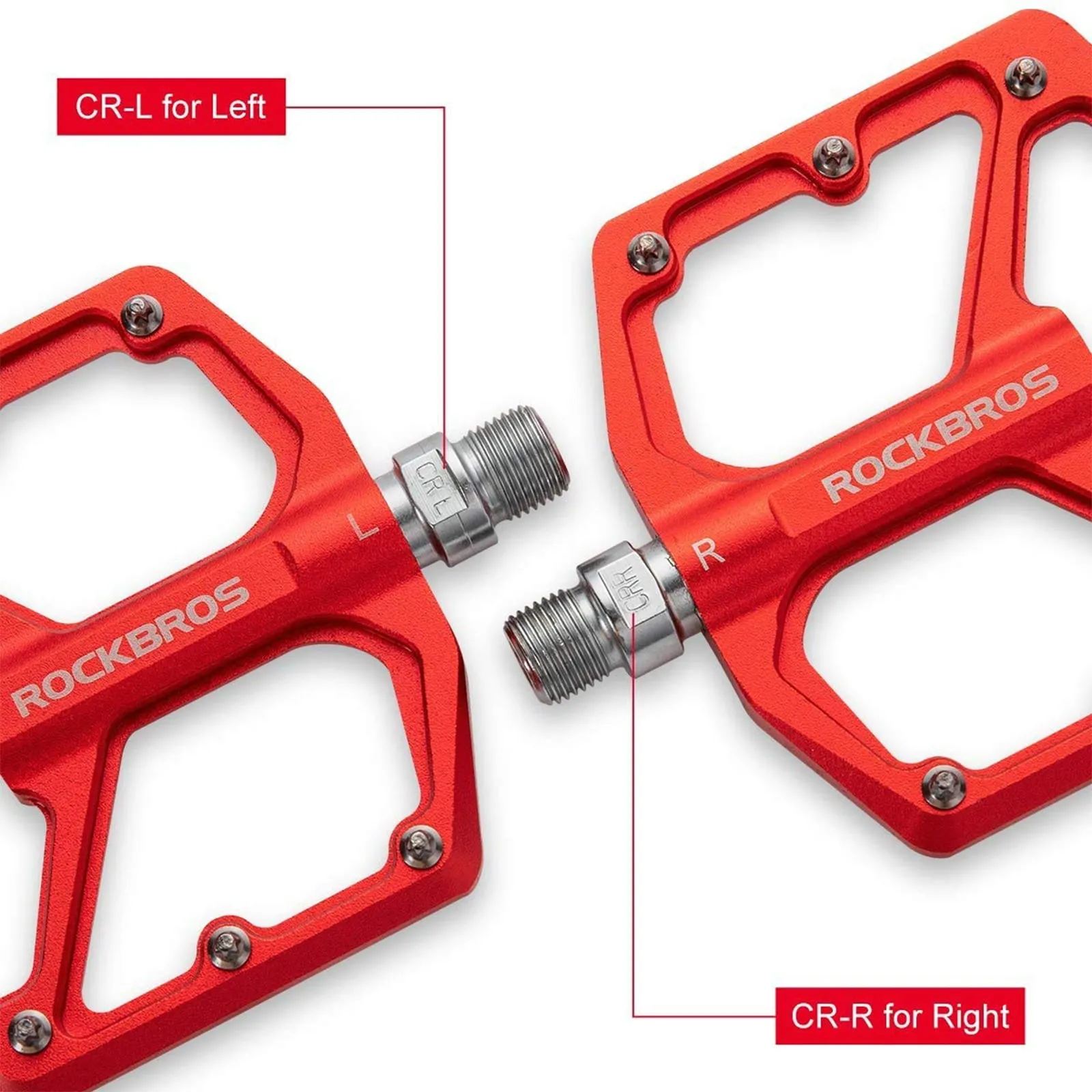 ROCKBROS Bike Pedals Ultra Lightweight Flat  Pedals 9/16 Inch (Pair)