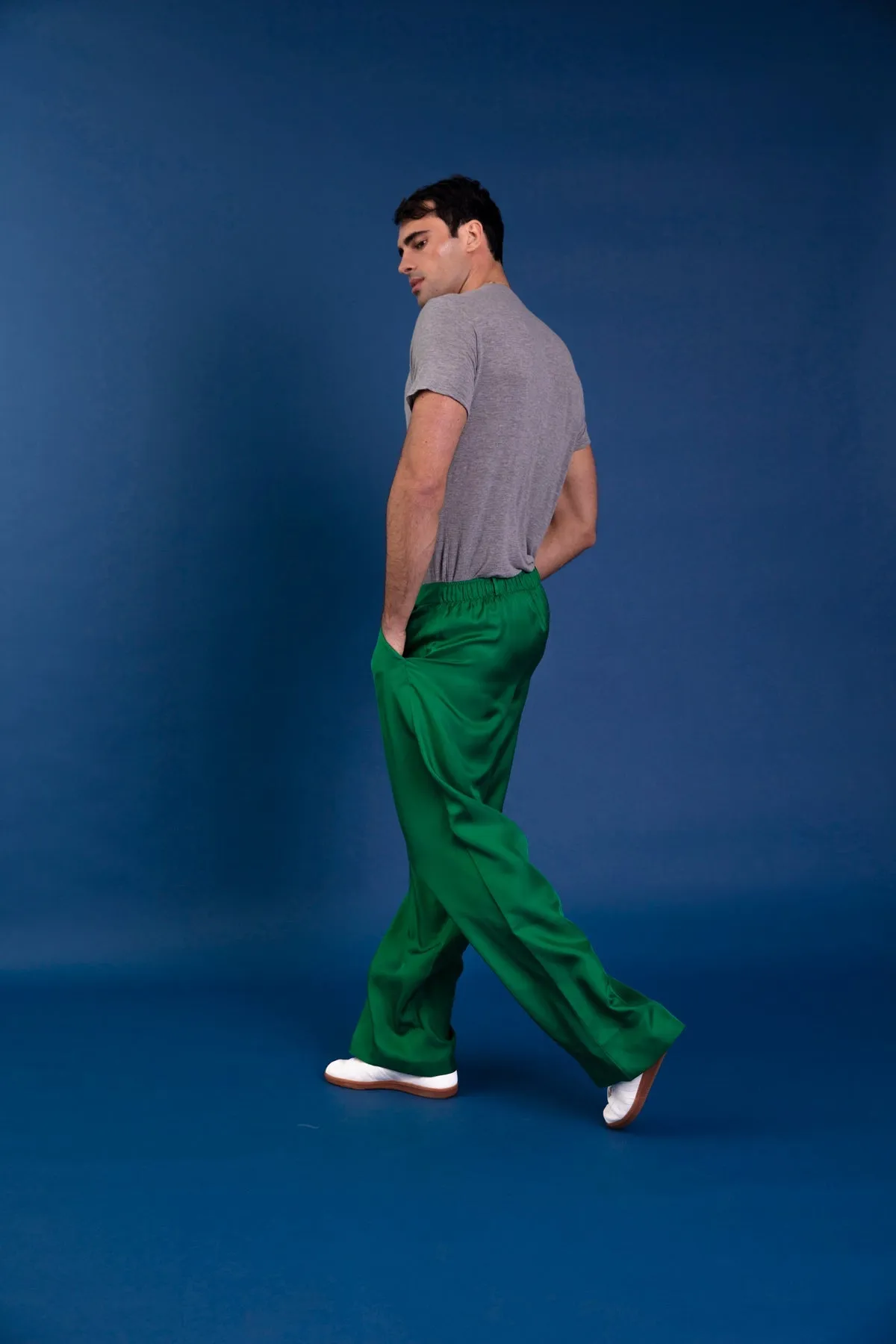 Salinas Silk Trouser Emerald Man