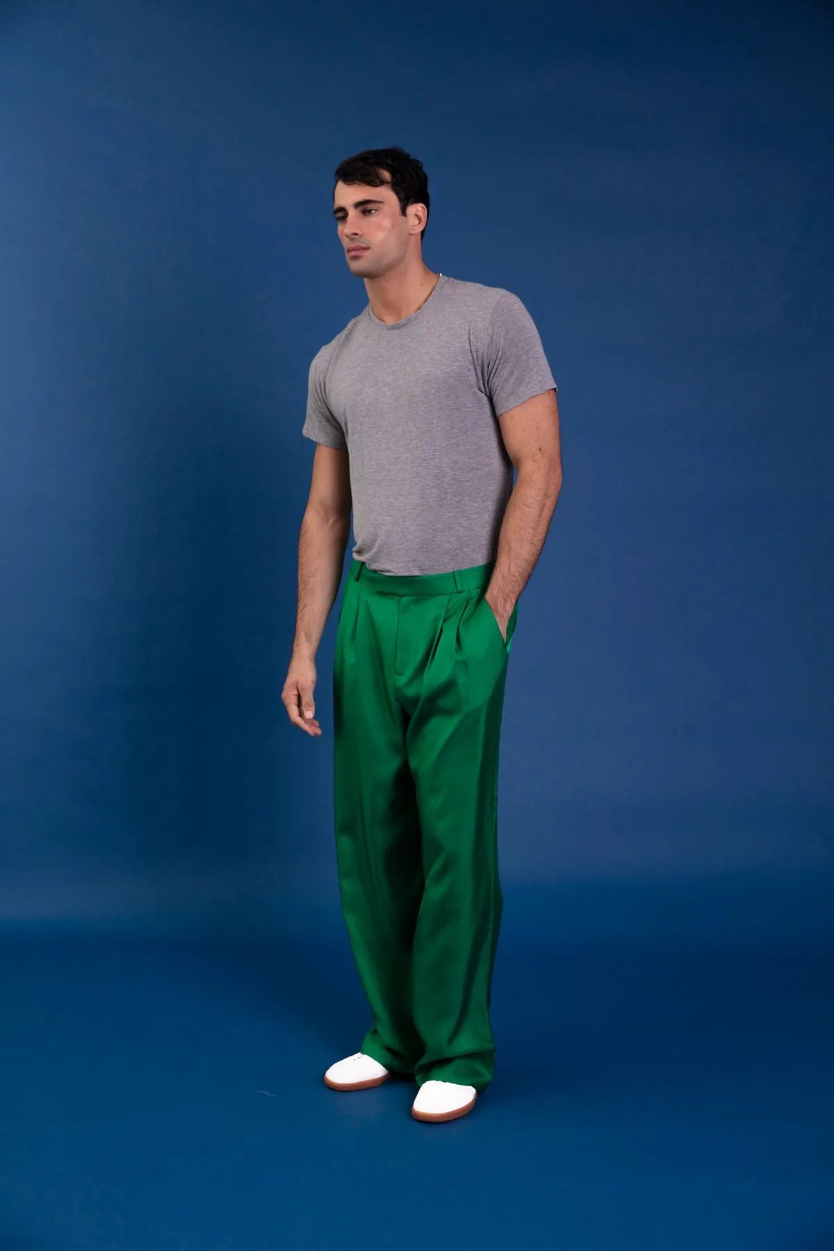 Salinas Silk Trouser Emerald Man