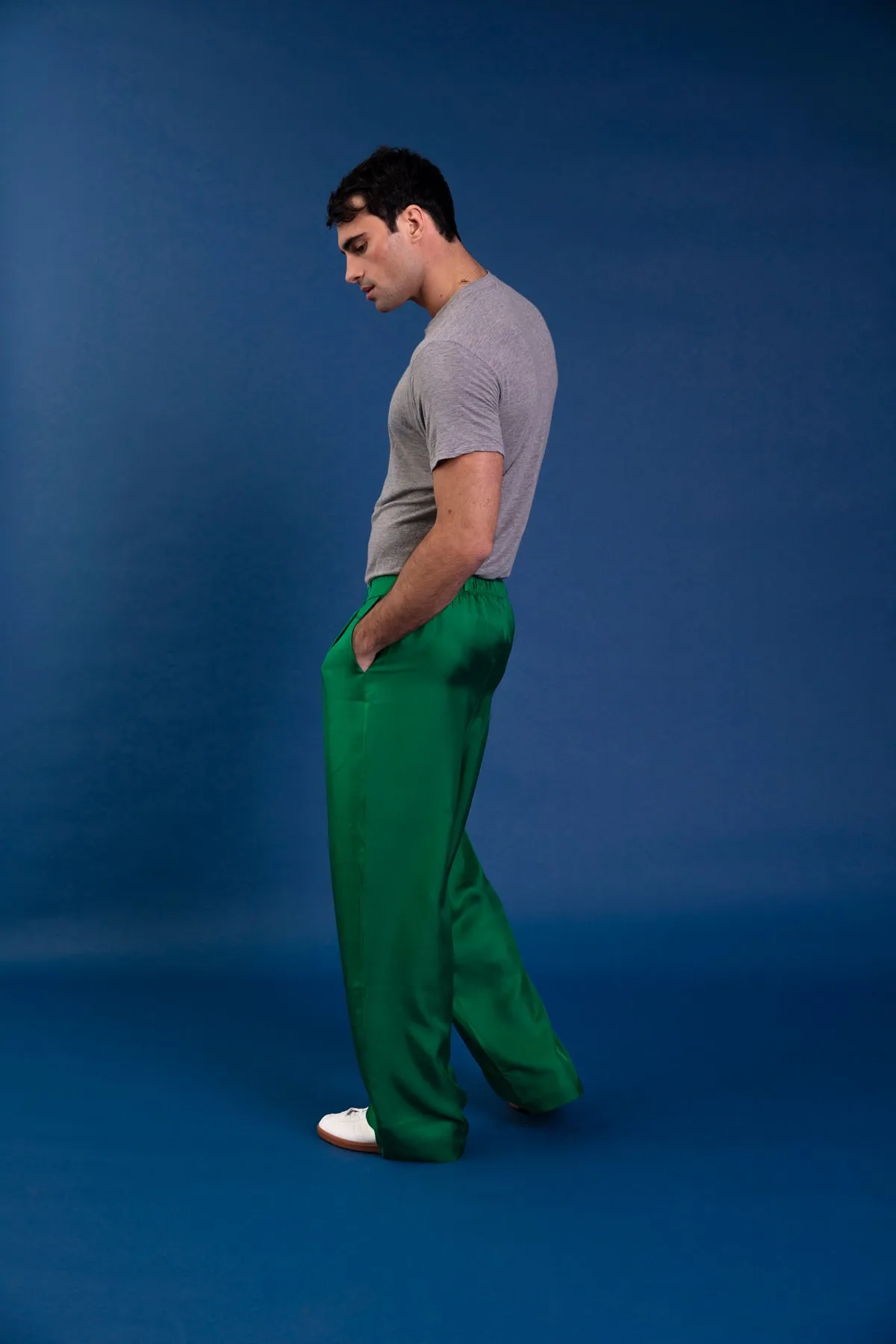 Salinas Silk Trouser Emerald Man