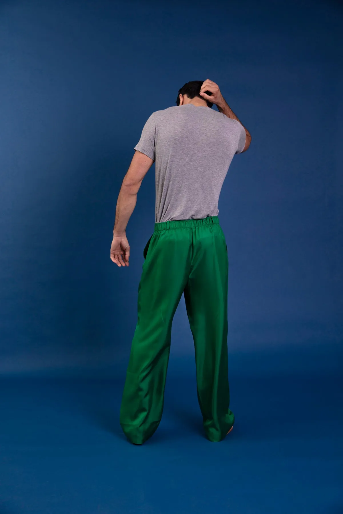 Salinas Silk Trouser Emerald Man