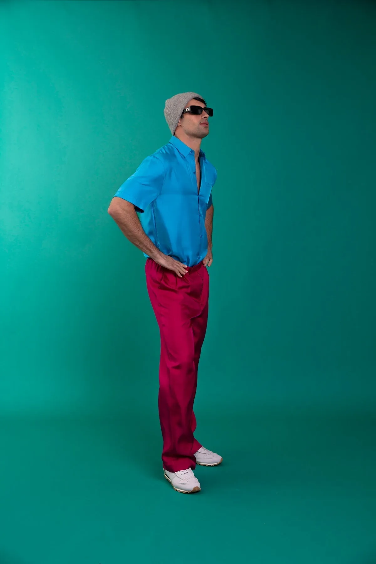 Salinas Silk Trouser Fuscia Man