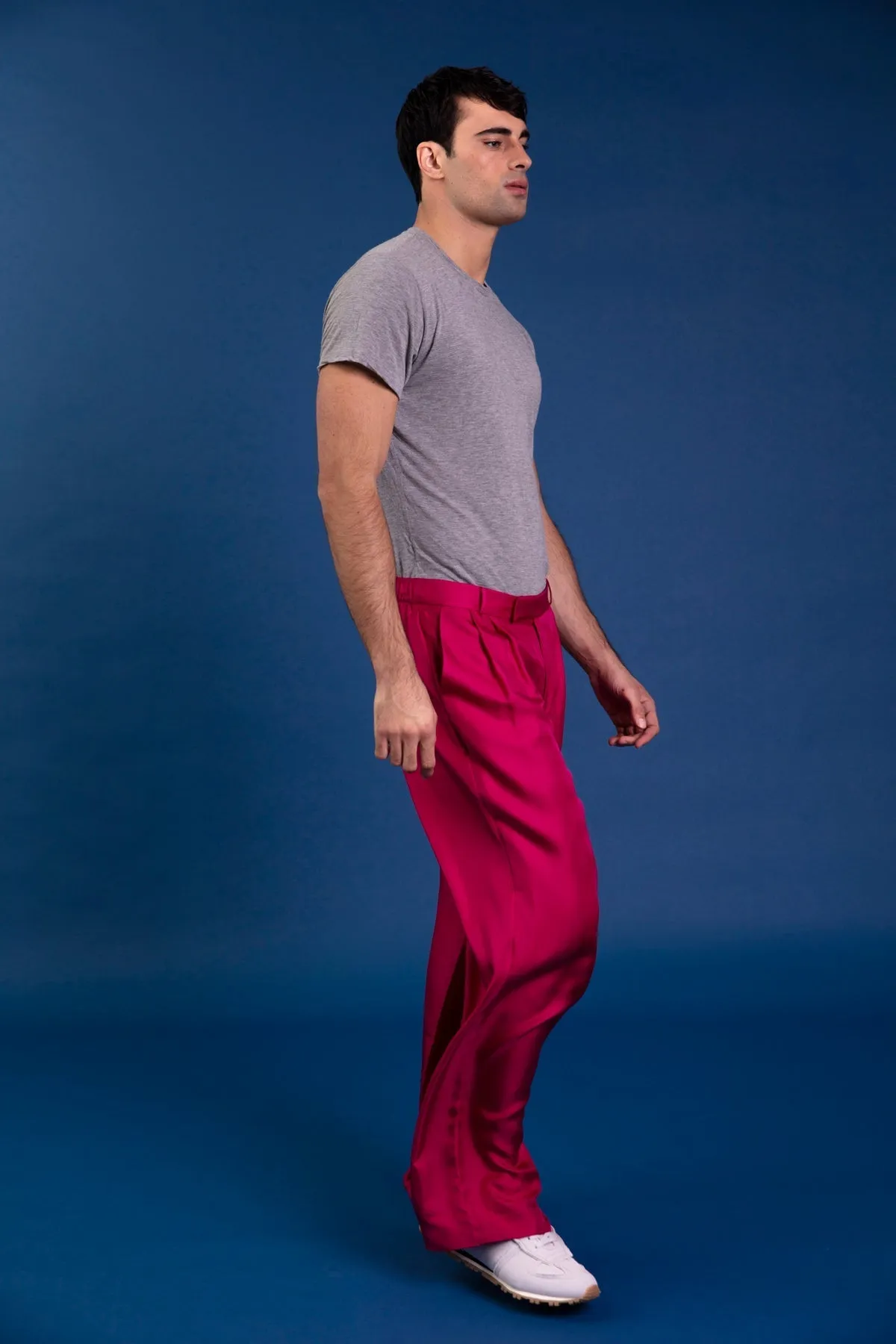 Salinas Silk Trouser Fuscia Man