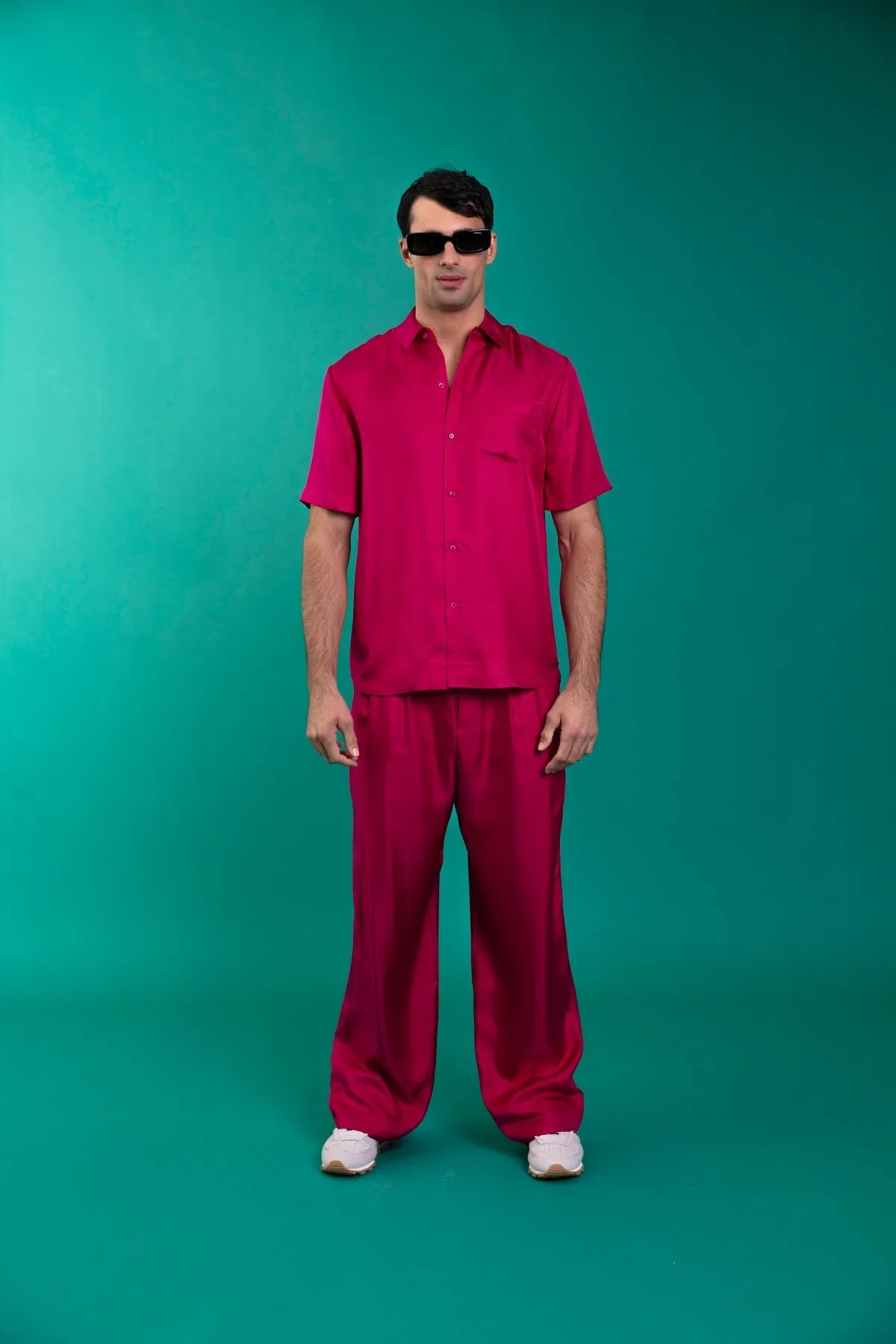 Salinas Silk Trouser Fuscia Man
