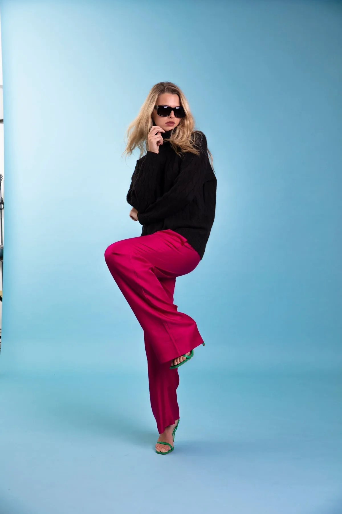 Salinas Silk Trouser Fuscia Woman