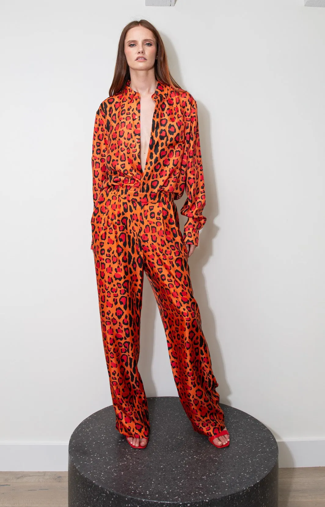 Salinas Silk Trouser Red Jaguar Woman