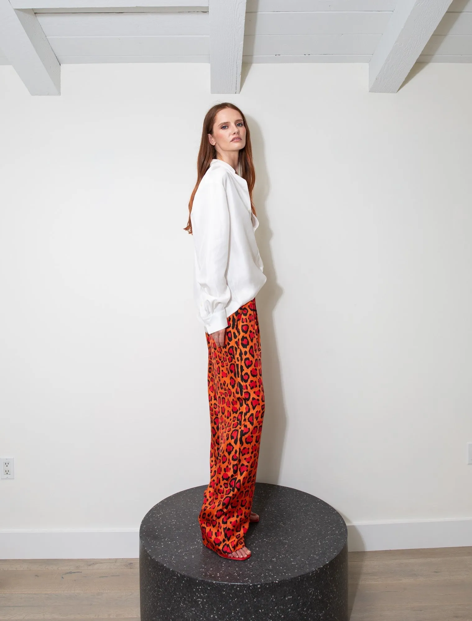 Salinas Silk Trouser Red Jaguar Woman
