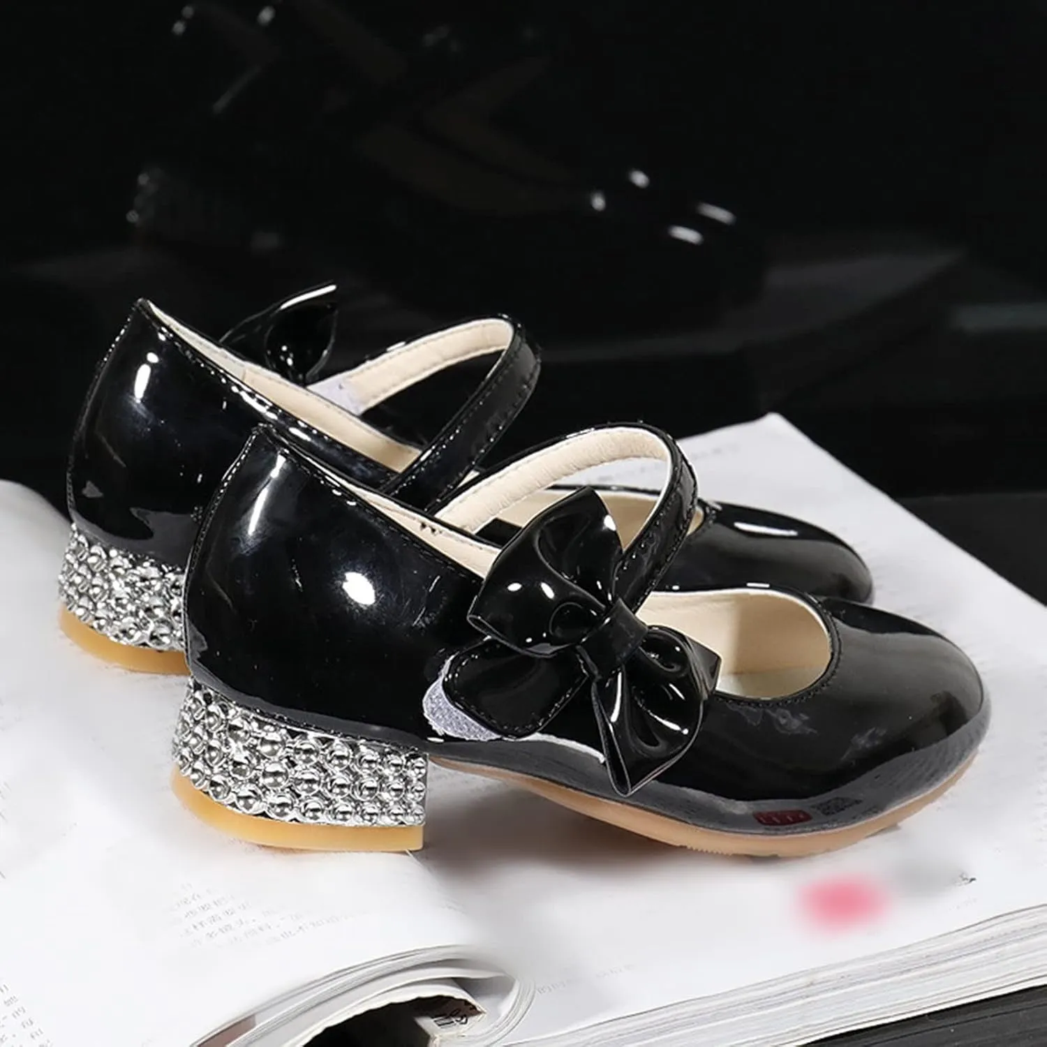 Shoes Low Heel Toddler Girls Dress Shoes Cute Bowknot Patent Mary Jane Flower Girls Wedding School Mary Jane Heels